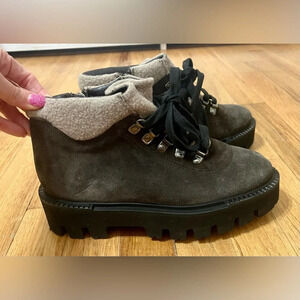 Aquatalia Angie Recycled Cashmere Trim Boot PLATFORM in grey